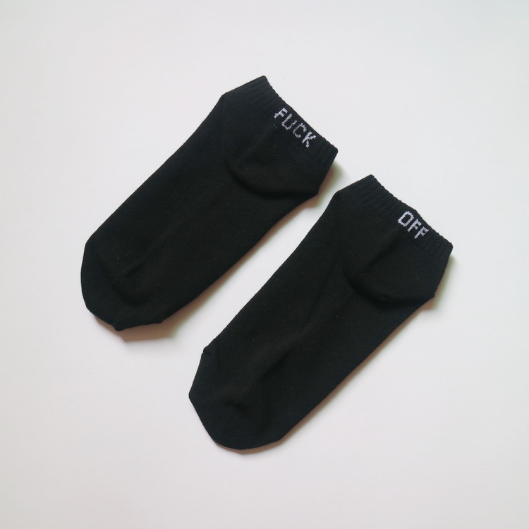 3 Pairs FUCK OFF Autumn Winter Socks Casual Socks Men Women Sports Socks Letters Cotton Socks Boat Socks Novelty Socks